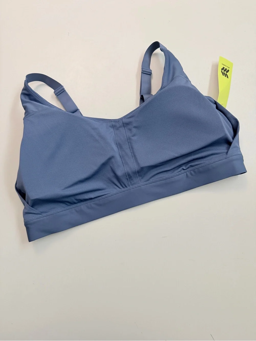 All In Motion Sports Bra Effortless Support Lined Padded Adjustable Wicking Blue